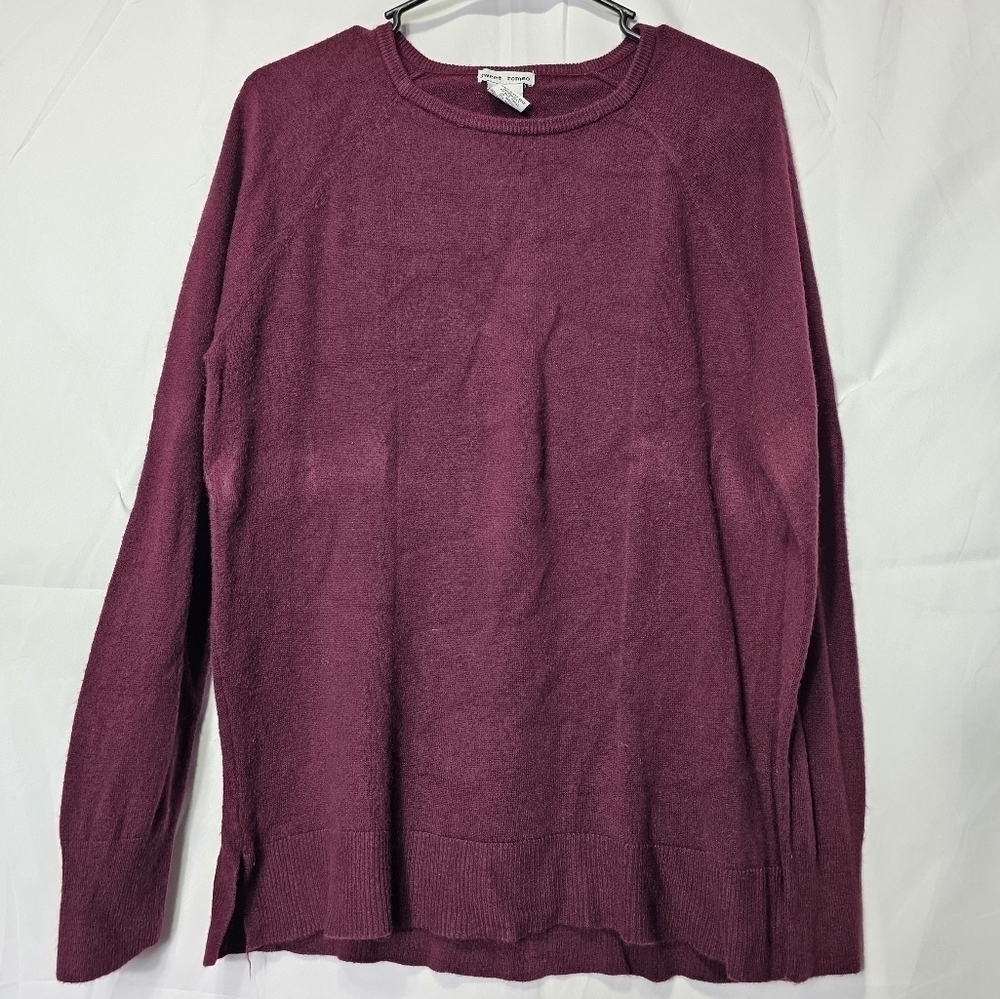 Sweet Romeo large crew neck burgundy sweater